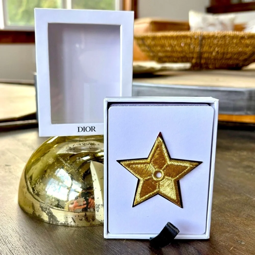 DIOR BEAUTY  Gold Embroidered Dior Star Pin